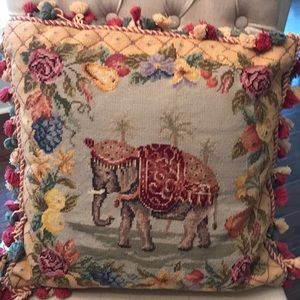 Needlepoint pillow- velvet back.